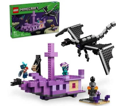 Nuevo Lego Minecraft The Ender Dragon & End Ship Retirado Juego Coleccionable 21264 Foto 1 de 4