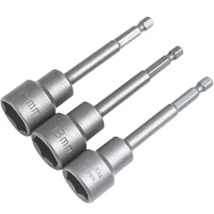 Nichtmagnetisch Hex Stecknuss Bit Set Stahl Steckschlüssel 100mm Lang Ø5mm~19mm - Picture 1 of 31