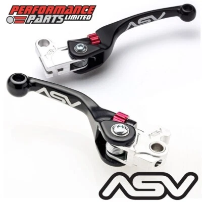 ASV F4 Short Black Adjustable Brake + Clutch Lever Set for Kawasaki KX250F 2008 — 第 1/4 张图片