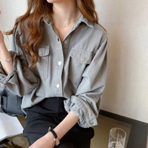 Women's Denim Coat Button Down Casual Jeans Jacket Coat Chic Short Coat Thin - Picture 1 of 8