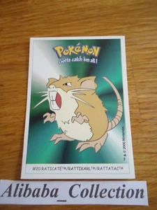 POKEMON dunkin boomer trading card sticker 2000 Carte # 20 RATTATAC RATICATE - Picture 1 of 1