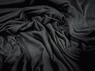 THE FABRIC MERCHANT Baumwollmix Single Jersey Kleiderstoff, Meterware - uni - schwarz