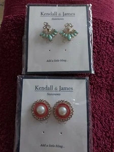 Kendall & James statement ladies costume earrings (x2) - Picture 1 of 5