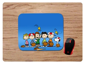 PEANUTS GANG BASEBALL THEME CUSTOM NON-SLIP NEOPRENE MOUSE PAD MAT HOME OFFICE - Picture 1 of 1