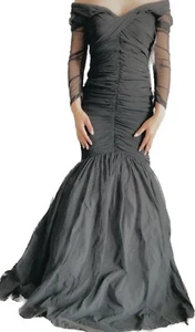 NWTS Truly ZAC Posen Tulle Mermaid Black Gown MSRP $3500 - Picture 1 of 15