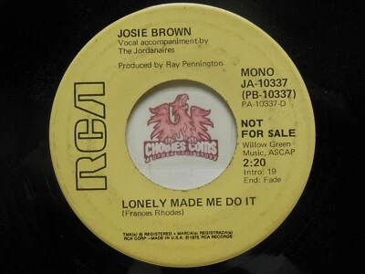Josie Brown: I Break Easy / Lonely Made Me Do It, 45 RPM VG+ (LC)  Foto 1 de 2