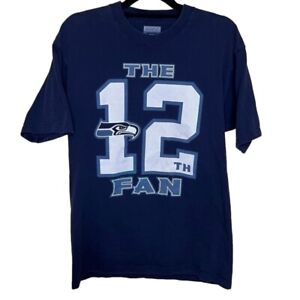 Seattle Seahawks Men’s M Reebok NFL Navy Blue The 12th Fan T-Shirt