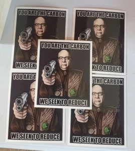 The Great Reset Klaus Schwab STICKERS 5 PACK LOT WORLDWIDE 🌐 SHIPPING  - Imagen 1 de 12