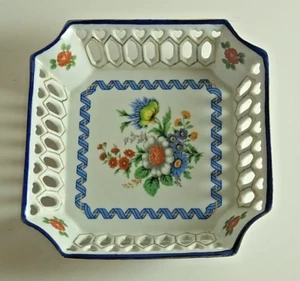 Vintage French T. Limoges Square Floral Dish, 17cm x 17cm - Picture 1 of 4