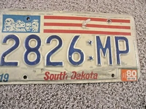 1980 DAKOTA LICENSE PLATE MT RUSHMORE '80 SD PLATE MAN CAVE RAT ROD - Picture 1 of 3