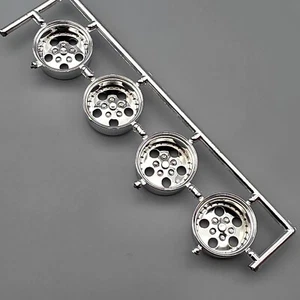 Lindberg 1/20 GMC Syclone Parts Kit Bash Chrome Custom Wheels - Picture 1 of 3