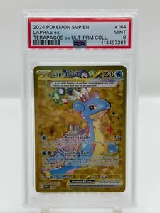 Tarjeta Pokémon PSA 9 COMO NUEVA Lapras Ex SVP 164 Oro ARTE COMPLETO HOLO PROMO - Imagen 1 de 2
