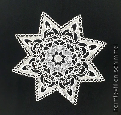 PLAUENER SPITZE ® Tischdeckchen Tischdecke STERN Deckchen WEIHNACHTEN Deko 31cm - Bild 1 von 3