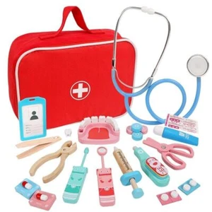 Arztkoffer Kinder Rollenspiele Arzt Kit Zahnarzt Spielzeug Holz Doktor Set NEU - Bild 1 von 1