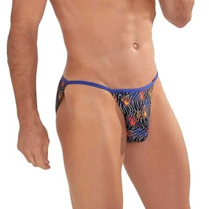 HOM FUNKY STYLE Tanga Brief mens underwear male slip silky pouch open sides - Picture 1 of 21