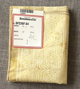 Brunschwig & Fils Sample Fabric 27” x 35” Empoli White Rattan Discontinued