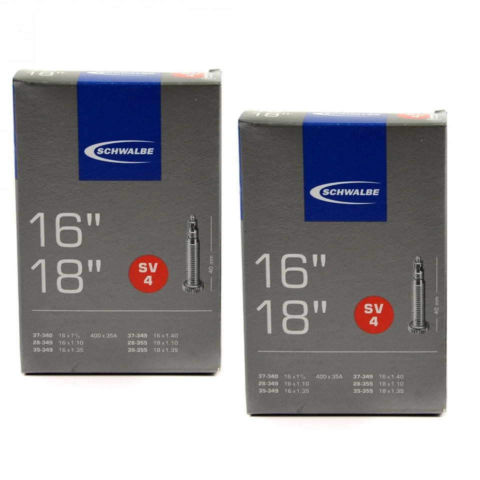 Schwalbe SV4 Inner Tubes - 16 x 1 1/8 to 18 x 1.35in, 40mm Presta Valve (2 Pack - image 1 of 1