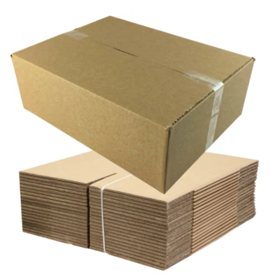 CARDBOARD BOXES 12X9X3" ANY QTY 305x229x76mm BROWN PARCEL POSTAL BOX - Image 1 of 4