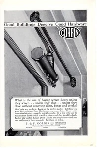 1926 De colección anuncio impreso Corbin herrajes puerta resorte película películas campana cómo - Imagen 1 de 2
