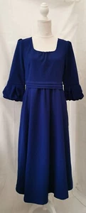 Jolie Moi Damen Kleid neu mit Etikett Größe 14 royalblau gefüttert 3/4-Ärmel Rundhalsausschnitt - Bild 1 von 14