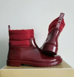 Michael KORS BLAKELY MK LOGO FULLY LINED SHORT RAIN BOOTS US 7 11 I LOVE SHOES - Picture 1 of 9