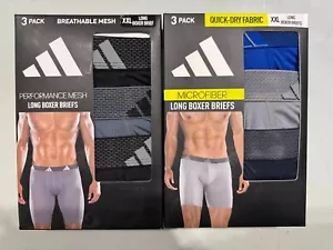 Adidas Mens Lot of 2 (6 pairs) Performance Long Boxer Briefs Size 2XL NEW - Picture 1 of 5