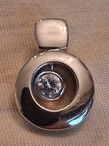 Pierre Lang.Anhänger,Silberfarbend,glänzend,Rund,mit Steinchen - Bild 1 von 3