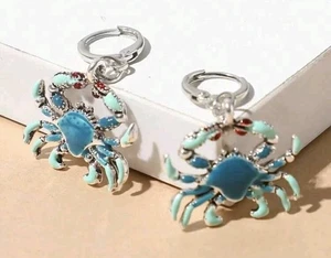 🦀 Boucles d’oreilles “Crabe” look marin garanti ! Neuf - Picture 1 of 1