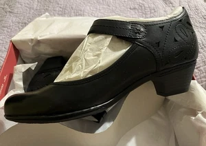 Sandalia Rockport Cobb Hill Abbott Mujer 10W Cuero Negro Correa en T Mary Jane - Imagen 1 de 8