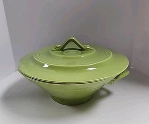 VTG Homer Laughlin HARLEQUIN Chartreuse Covered Casserole Dish w Lid 1950's HTF - Picture 1 of 19