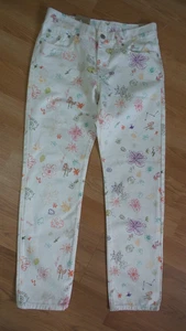 Neu mit Etikett Levi's Strauss 5-Pocket-Jeans weiß MEHRFARBIG GEBLÜMT GERADE Denim 28 x 30 - Bild 1 von 10