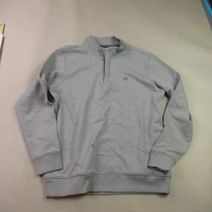 Travis Mathew Sweater Mens Medium Long Sleeve Pullover 1/4 Zip Gray Golf - Picture 1 of 11