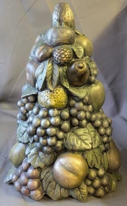 Vintage HOLLAND MOLD Ceramic Fruit Christmas Tree Rustic Centerpiece 11" - Picture 1 of 7
