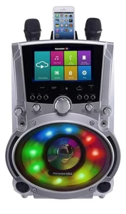 Karaoke USA All-In-One Wi-Fi Karaoke Machine with 7" Screen & 2 Microphones - Picture 1 of 8