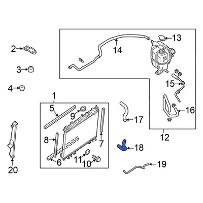 For Nissan Pathfinder 2007-2012 Nissan 21503ZS00A Lower Radiator Coolant Hose Foto 1 de 4