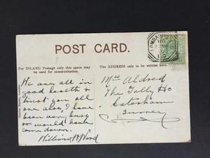 GB 1905 LOMBARD ST GEOMETRIC POSTMARK ON POSTCARD TO CATERHAM - Picture 1 of 2