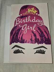 Birthday Girl Greeting Card – Glitter Tiara Design w/ Envelope – Fabulous Day - Picture 1 of 4