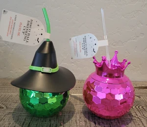 2024 Target Bullseye Wicked Elphaba Glinda Strohhalm Discokugel Tasse Good Bad Witch - Bild 1 von 4