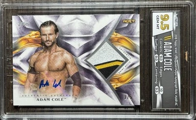 Adam Cole 2018 Topps WWE Undisputed NXT Purple 2/5  Autograph Relic RC HGA 9.5 - Image 1 of 3