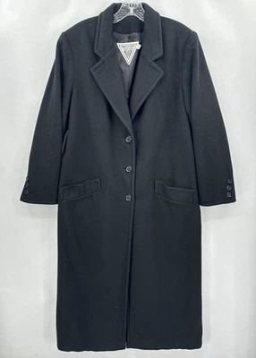 Abrigo para mujer Marvin Richards 8 mediano negro 100 % cachemir muesca solapa hecho en EE. UU. Foto 1 de 4