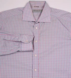 Etro Pink/Aqua Checkered Cotton Dress Shirt (42) 16.5-34 - Picture 1 of 8