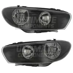 Volkswagen Scirocco Headlights 2008-2015 Headlamps Black Inner 1 Pair Left Right - Picture 1 of 12
