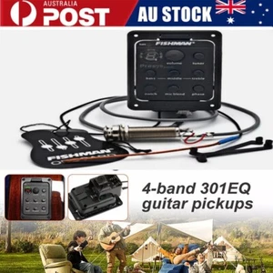Fishman 4 Band 301 EQ Tuner Piezo Mic Preamp Acoustic Guitar Pickup Preamp Black - Picture 1 of 12