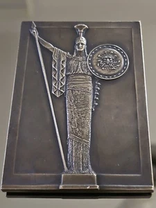 Placa de Bronce Medalla 100 Años de la Universidad de Atenas Diosa Atenea Medusa Escudo. - Imagen 1 de 7