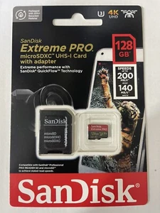 SanDiskExtreme PRO. microSDXC™ UHS-I Cardwith adapter 128GB - Picture 1 of 2