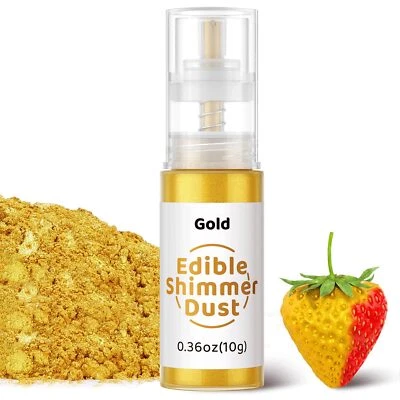 Essbarer Glitzer Spray Gold 10g Lebensmittelfarbe Glitzer Essbares Glitzerpul... - Bild 1 von 4