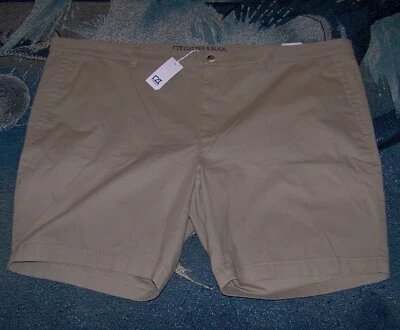 NEW Big & Tall CUTTER AND BUCK VOYAGER Bermuda Golf Casual Shorts Size 52B Khaki - Image 1 of 4