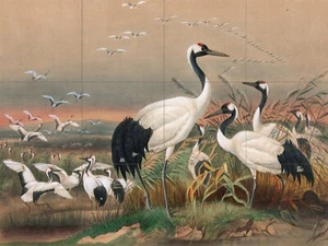 Panel de cerámica de mosaico de la grúa de Manchuria por lobo azulejo de salpicadero arte mural - Imagen 1 de 7