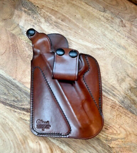 Vintage Alessi Brown Leather Left Handed Small Of Back Holster for BHP