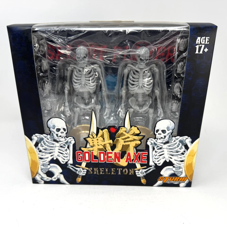 Juego de 2 figuras de acción Storm Collectibles hacha dorada esqueleto blanco caja abierta Foto 1 de 4